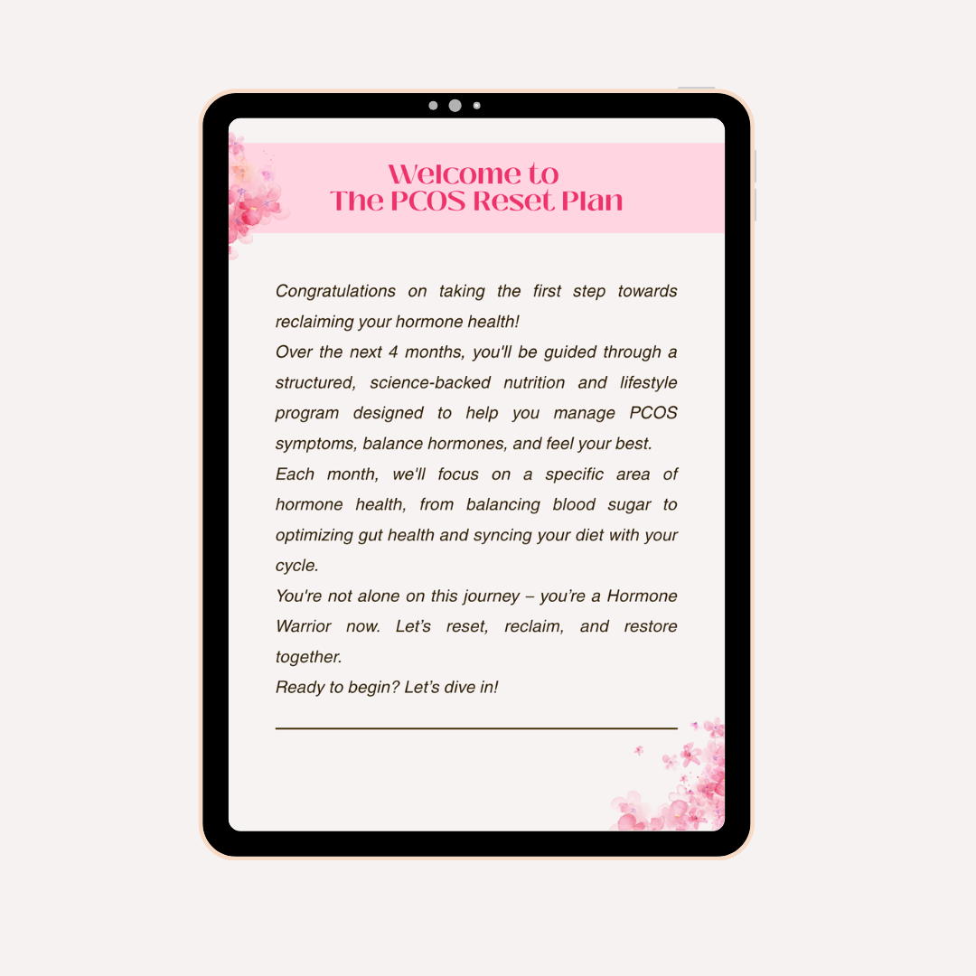 PCOS RESET PLAN - 4 MONTH PLAN MONTH 2/4