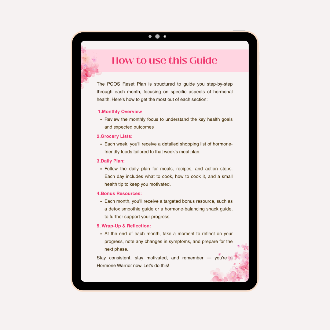 PCOS RESET PLAN - 4 MONTH PLAN MONTH 2/4